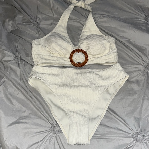 NEW Summer Halter 2 Piece Swimsuit High Cut Tie Back Bikini Set - Picture 7 of 8